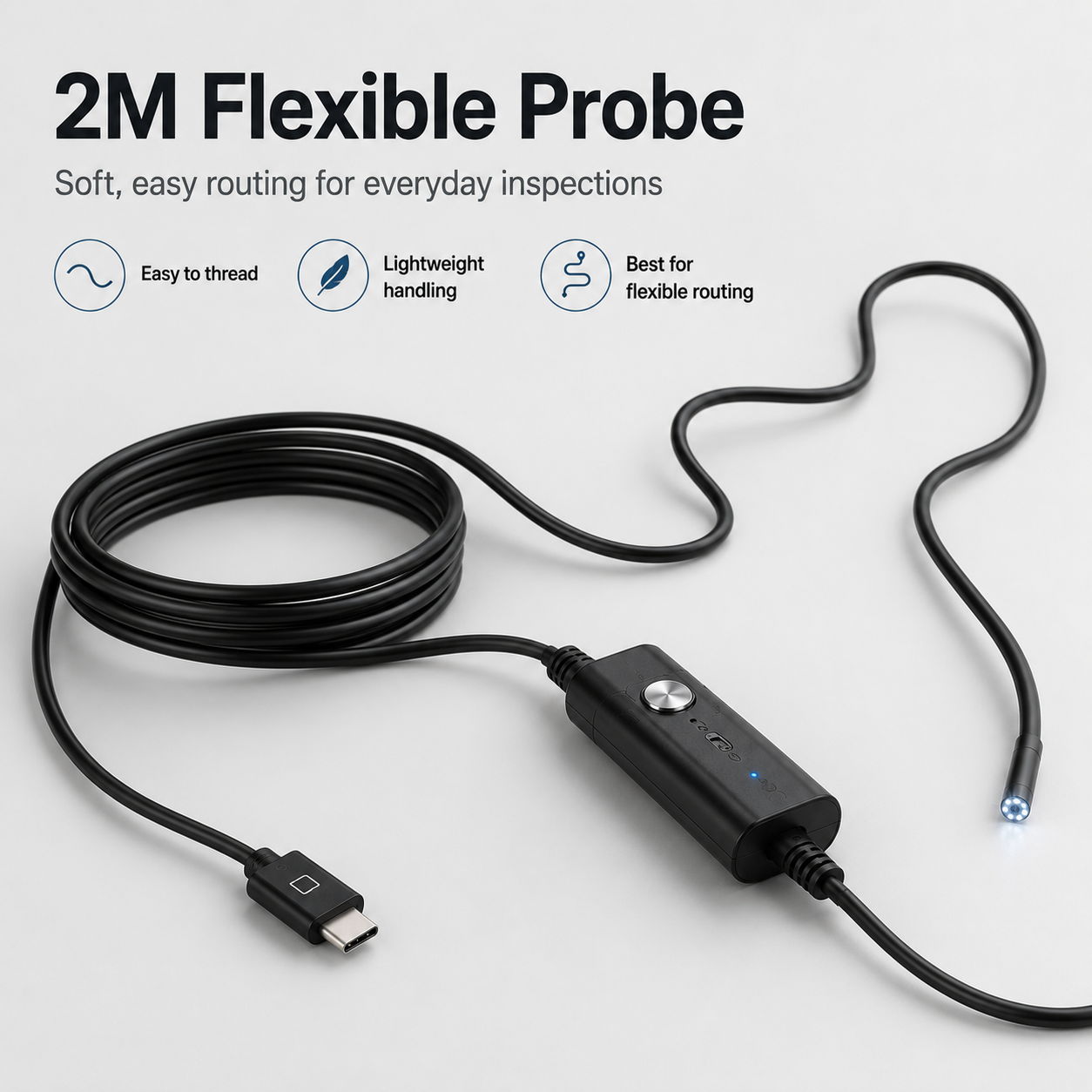 HD Endoscope Inspection Camera | 2M 5M 10M Waterproof Probe