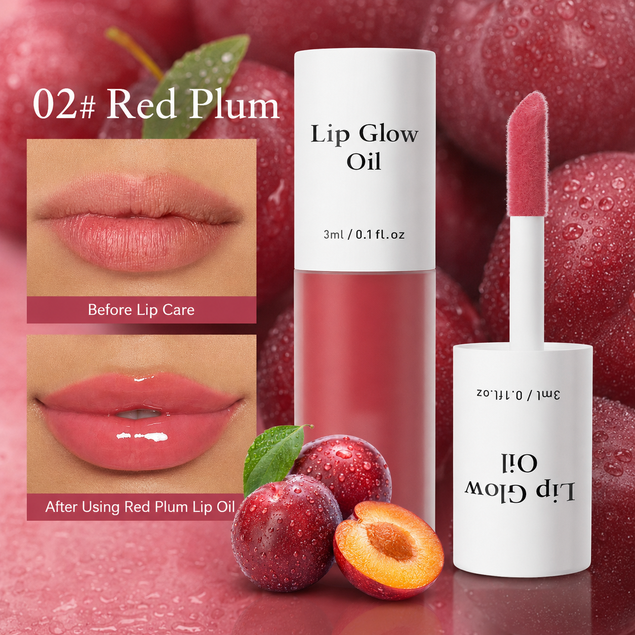 New⭐Lip Glow Oil – 7 Fruit-Inspired Glossy Shades