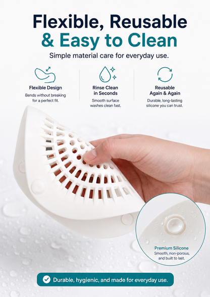 Reusable Silicone Drain Hair Catcher – Anti-Clog Cover