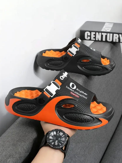 ⏰Limited Time 50% OFF🔥Men' Summer Massage Slippers, Unisex Comfortable Thick Sole Home Fashion Sandals