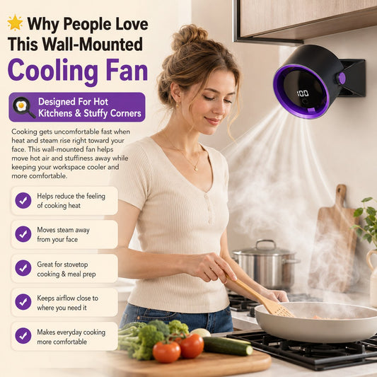 🔥 Limited-Time 49% OFF – Space-Saving Wall-Mounted Kitchen Cooling Fan 🌬️