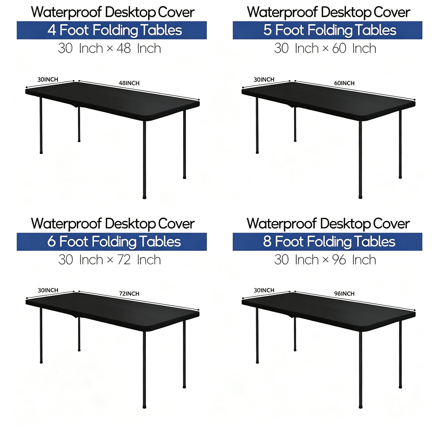 Stretch Fabric Table Top Cap Cover – Elastic Edge, Waterproof & Reusable
