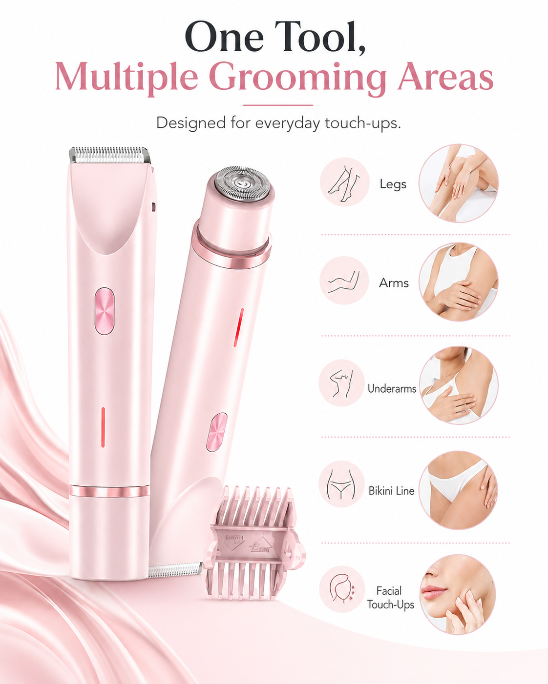 2-Piece Electric Body Hair Trimmer & Rotary Shaver Set