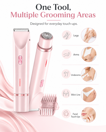 2-Piece Electric Body Hair Trimmer & Rotary Shaver Set