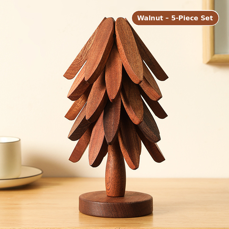 Foldable Tree Trivet – Wooden Heat-Resistant Pot Mat