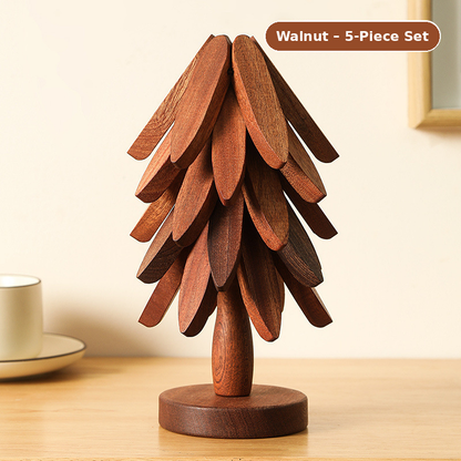 Foldable Tree Trivet – Wooden Heat-Resistant Pot Mat