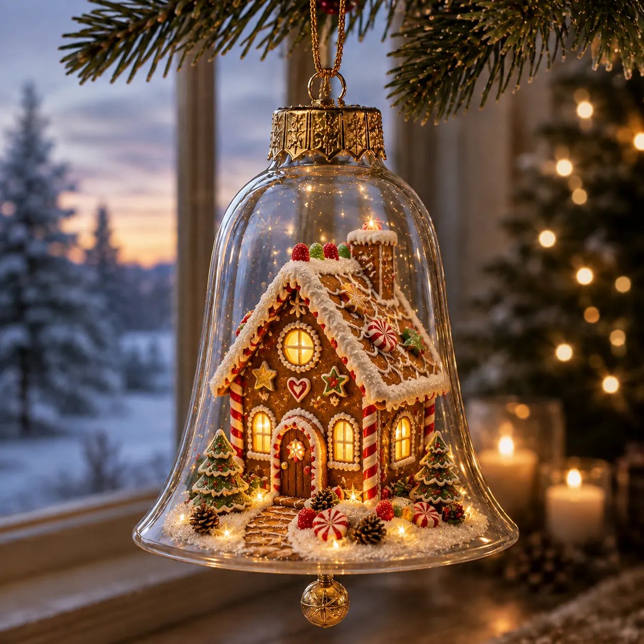 ✨🎄 Light-up Christmas decoration – Magical mini Christmas world with warm light