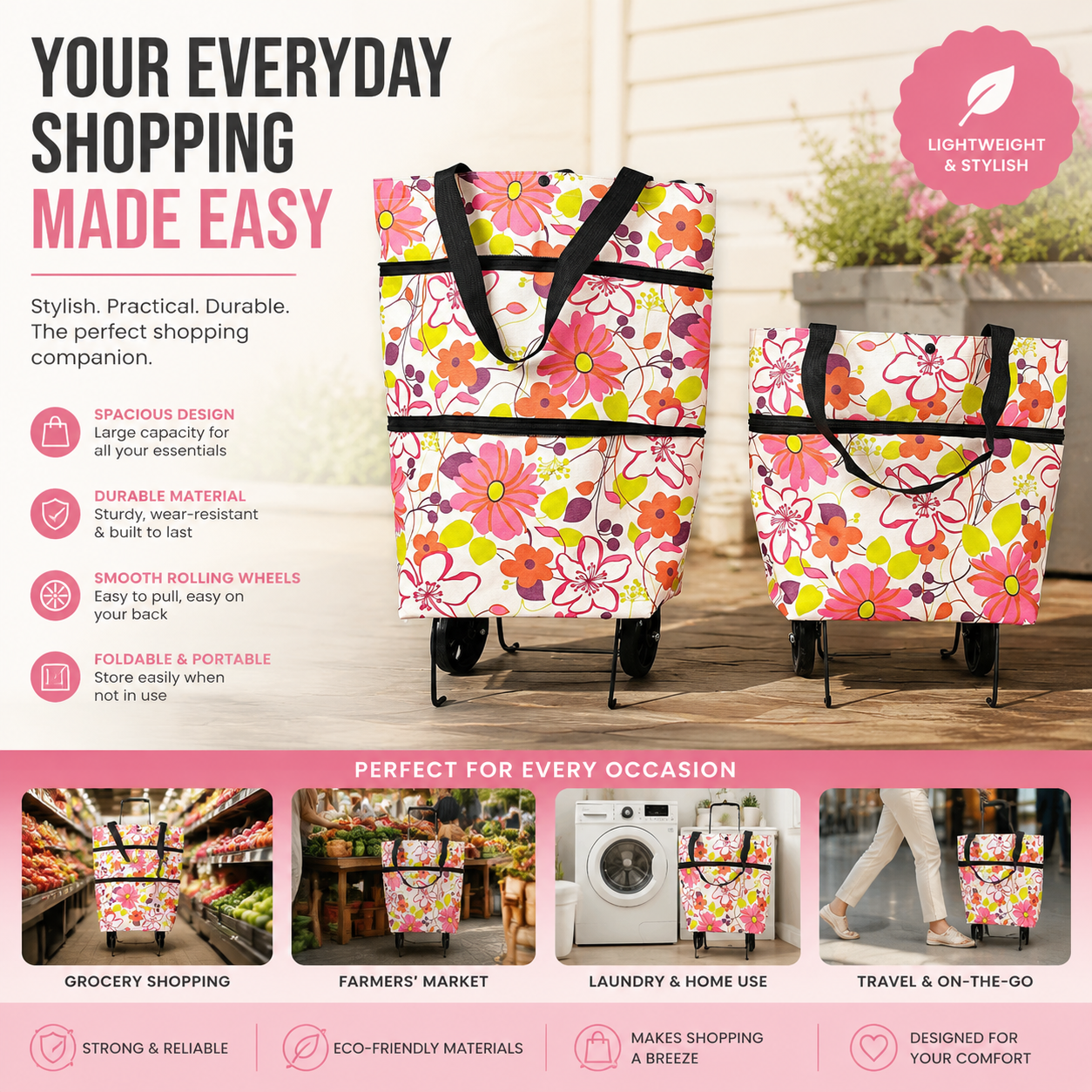 Foldable 2-in-1 Shopping Bag