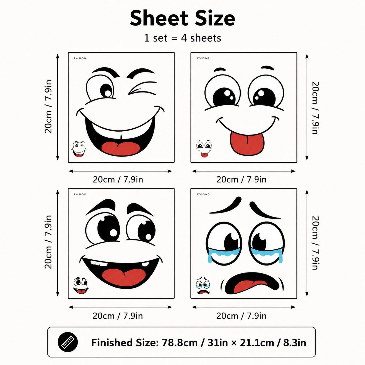 🌱 Eco-Friendly Trash Can Face Sticker Set