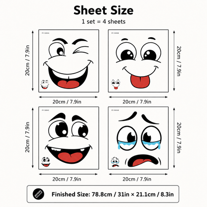 🌱 Eco-Friendly Trash Can Face Sticker Set