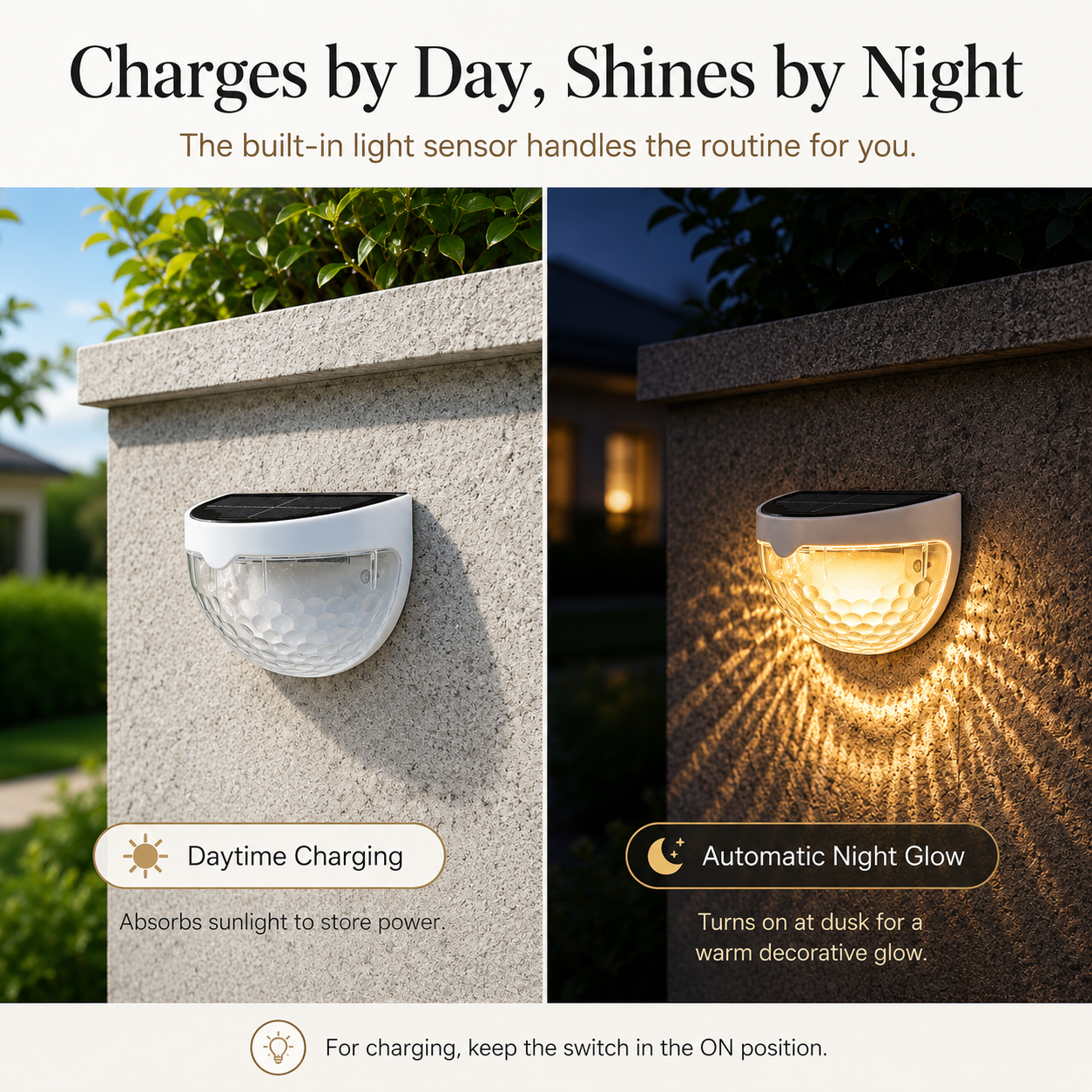 Solar Wall Lights Outdoor – Dusk-to-Dawn Garden Lights