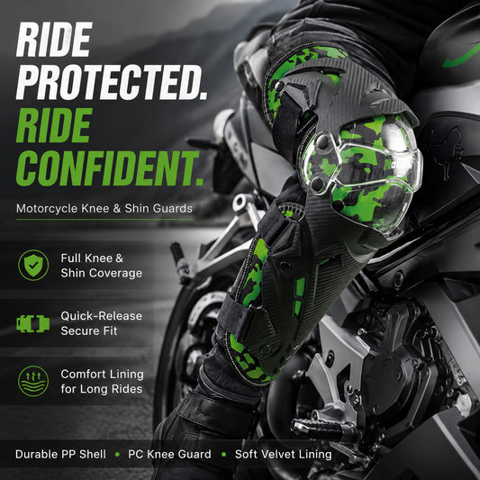 Motorcycle Knee & Shin Guards | Adjustable Riding Protection