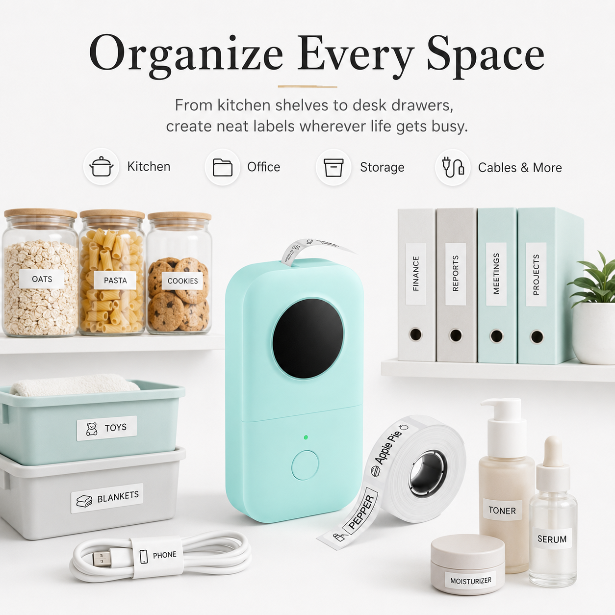 Portable Bluetooth Label Maker | Inkless Mini Label Printer