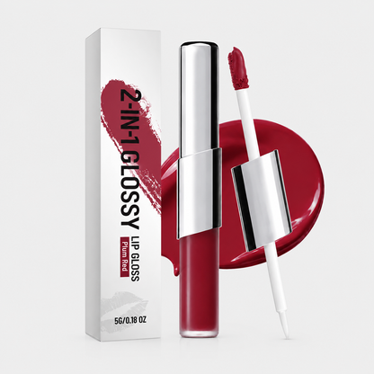 Dual-Ended Matte Lipstick & Clear Gloss | Perfect Twin Lip