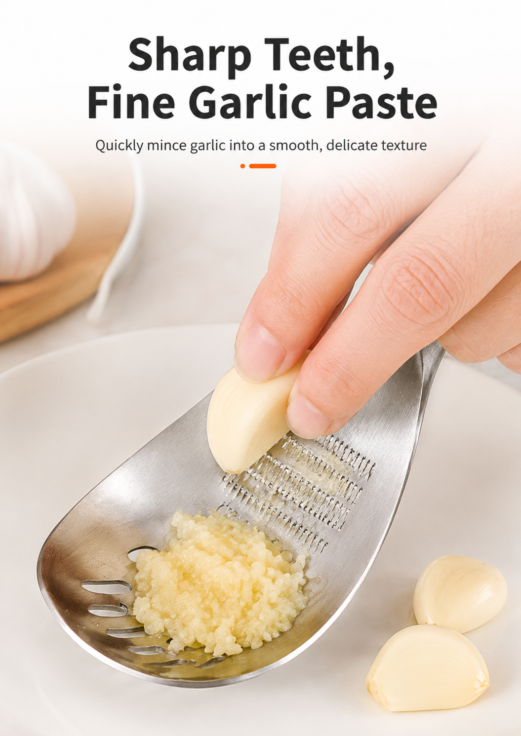 Multifunctional Garlic & Ginger Grater Spoon | Stainless Steel