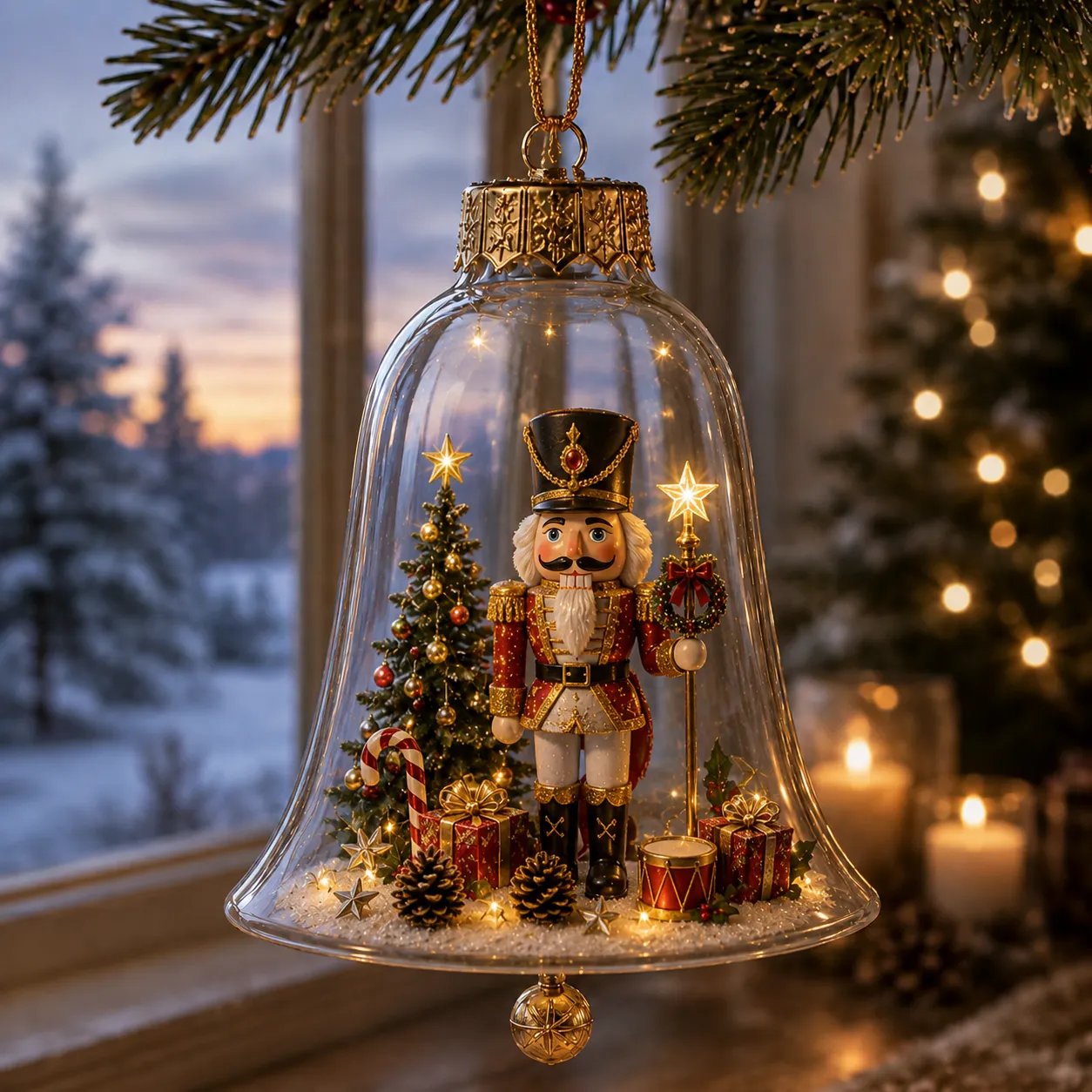 ✨🎄 Light-up Christmas decoration – Magical mini Christmas world with warm light