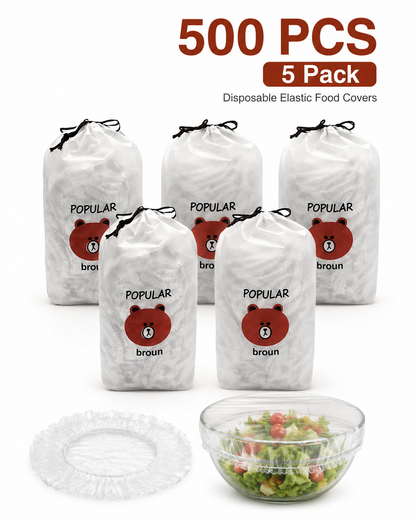 100PCS Disposable Elastic Food Covers for Bowls