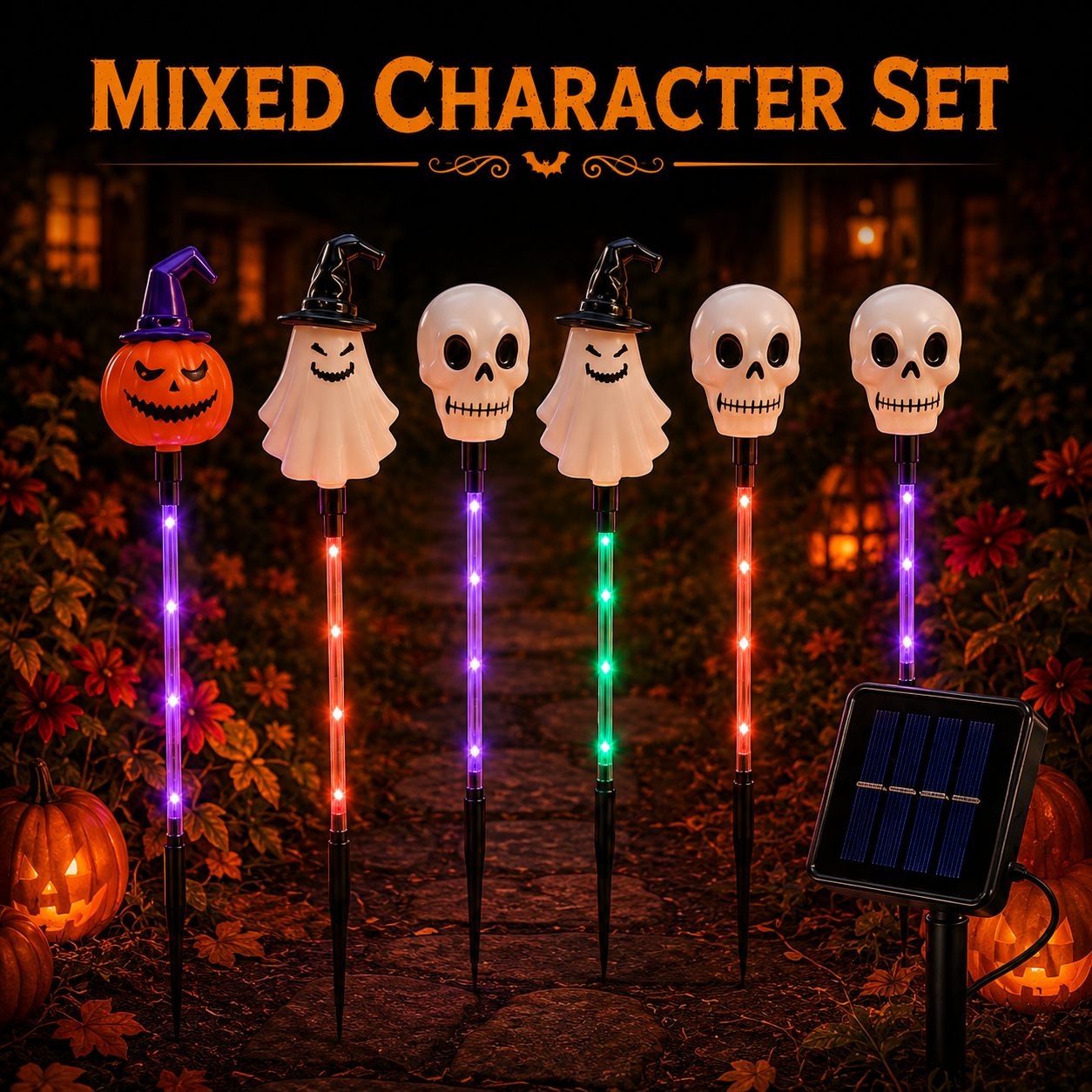 🎃 Solar Halloween Garden Stake Lights – Spooky Pathway Decor