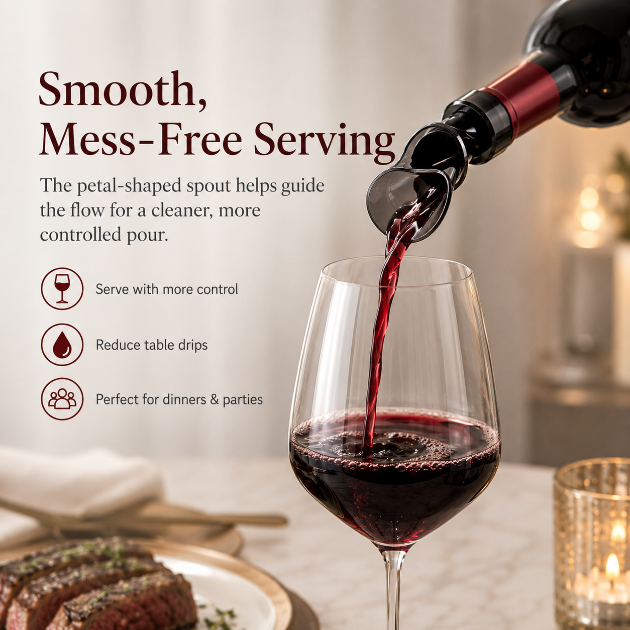 🍷 2-in-1 Wine Pourer & Stopper | Drip-Free Bottle Spout