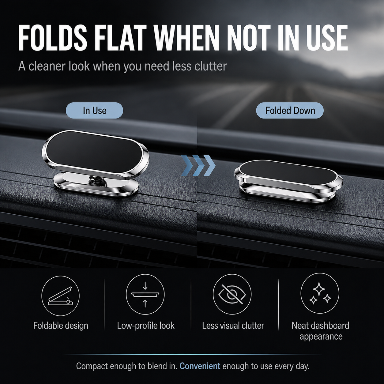 360° Magnetic Car Phone Mount | Foldable Dashboard Holder