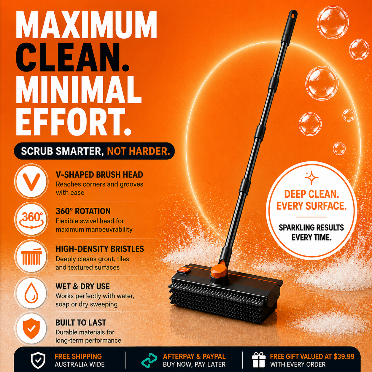 Clean Floors Faster Without Bending or Kneeling
