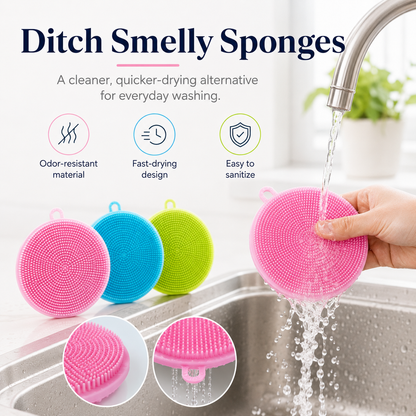 Silicone Kitchen Scrubber – Reusable Dish & Cleaning Brush