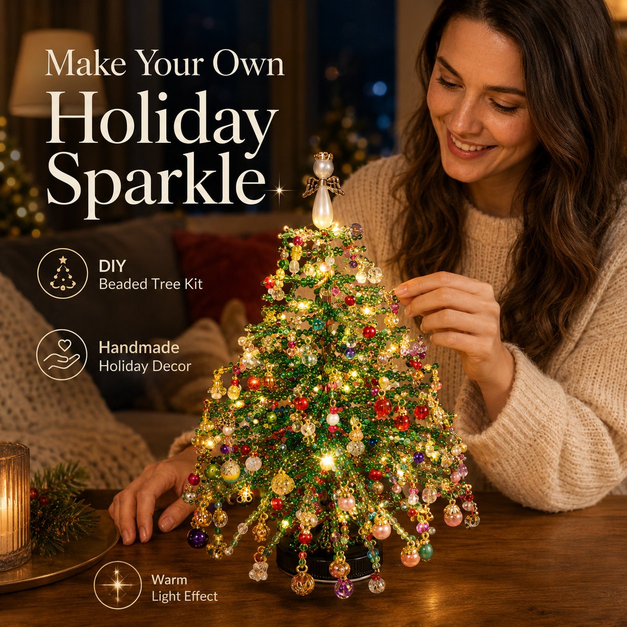 🎅DIY Beaded Christmas Tree Kit | 🎄Handmade Holiday Craft