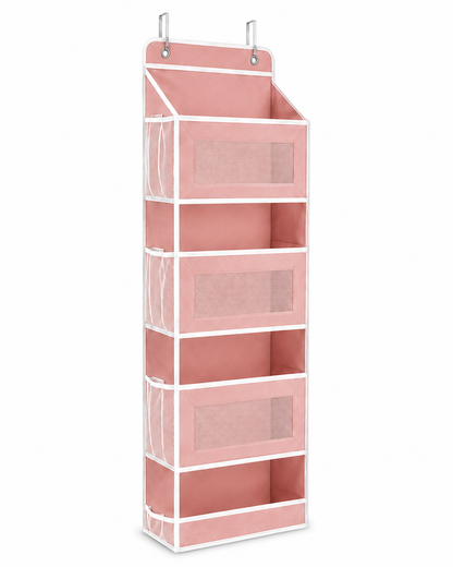 5-Tier Over-the-Door Hanging Organizer with Mesh Pockets