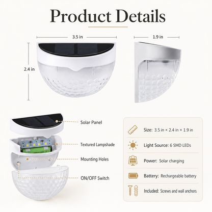 Solar Wall Lights Outdoor – Dusk-to-Dawn Garden Lights