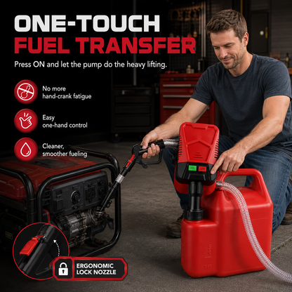 ⛽Automatic Transfer Pump Powered - Auto-Stop Sensor, 3.2 GPM Efficient Transmission