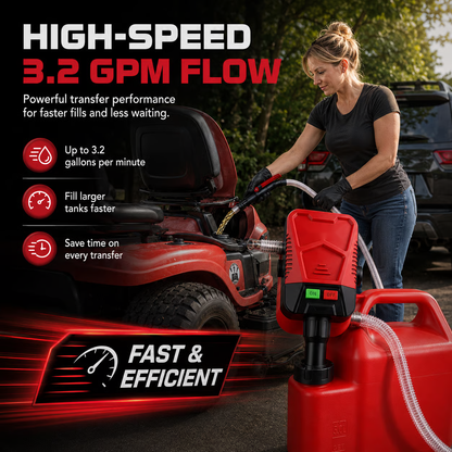⛽Automatic Transfer Pump Powered - Auto-Stop Sensor, 3.2 GPM Efficient Transmission