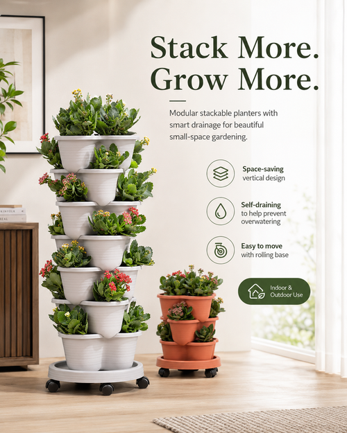 Stackable Vertical Planter with Wheels & Smart Drainage