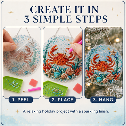 5D DIY Diamond Art Ocean Christmas Ornament Kit
