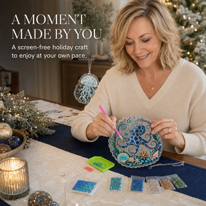 5D DIY Diamond Art Ocean Christmas Ornament Kit
