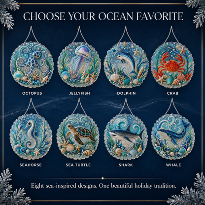 5D DIY Diamond Art Ocean Christmas Ornament Kit