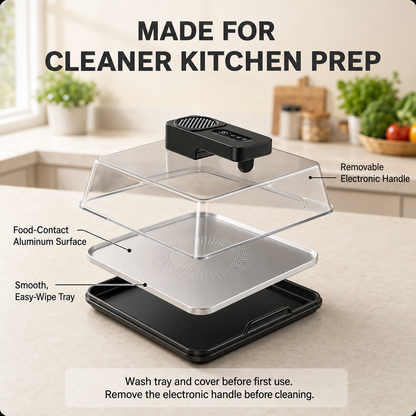 Rapid Food Defrosting Tray with Cover & Timer