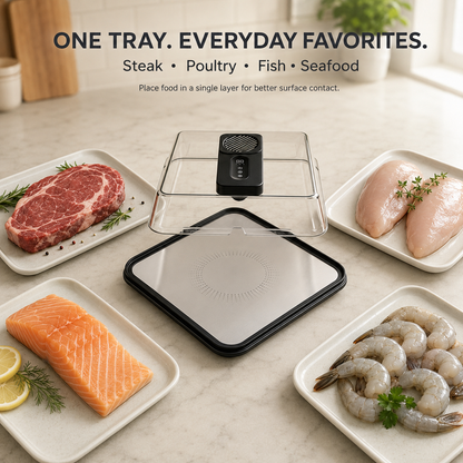 Rapid Food Defrosting Tray with Cover & Timer