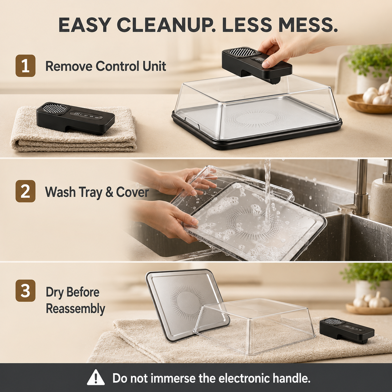 Rapid Food Defrosting Tray with Cover & Timer