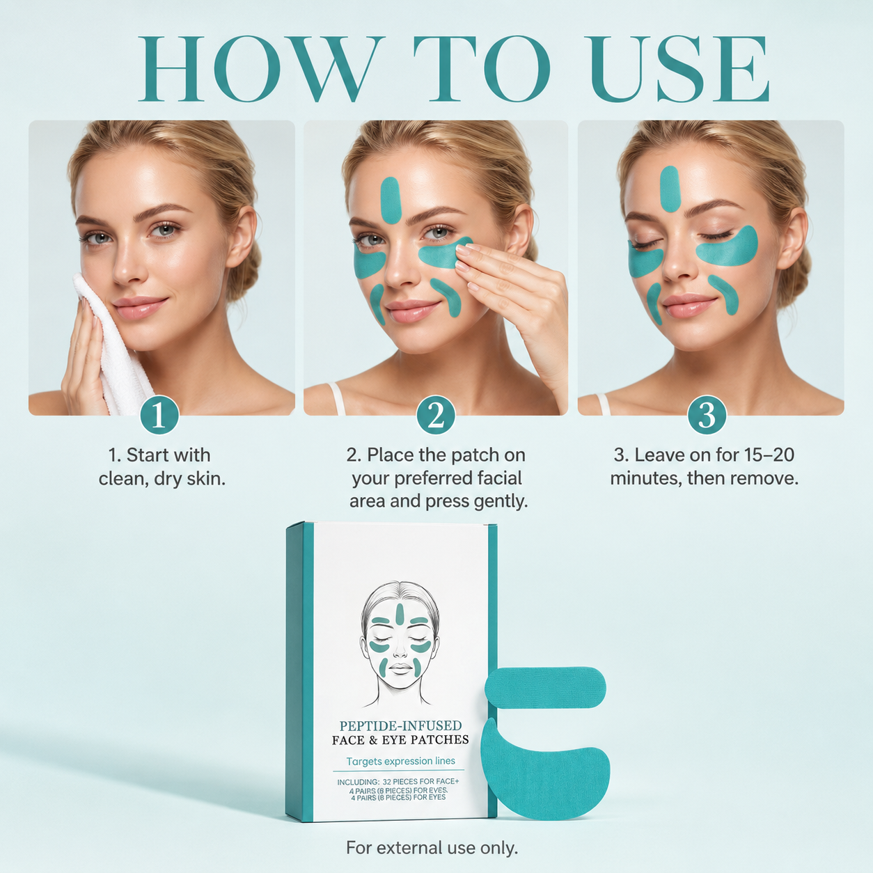 Peptide-Infused Face & Eye Patch Set | 40 Pieces