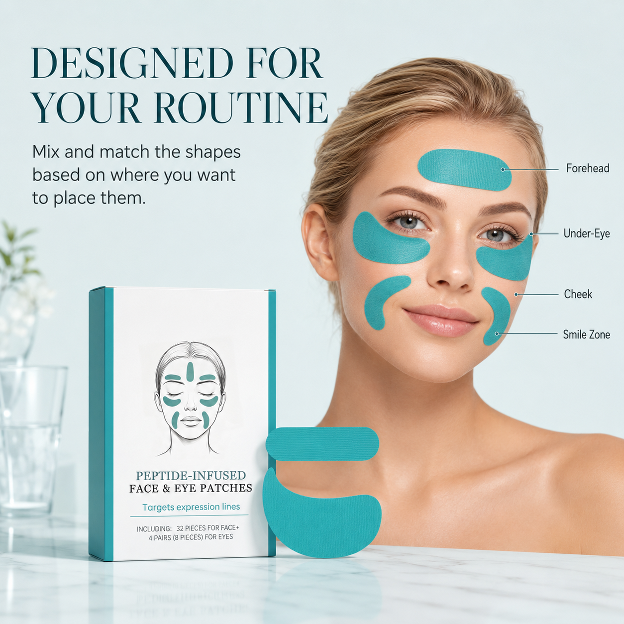 Peptide-Infused Face & Eye Patch Set | 40 Pieces