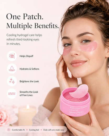 PDRN Cooling Hydrogel Eye Patches with Caffeine & Pink B12