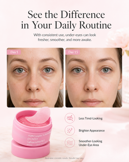 PDRN Cooling Hydrogel Eye Patches with Caffeine & Pink B12
