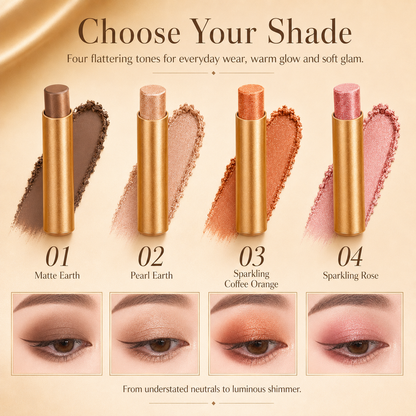 3 in 1 Easy Eyeshadow Stick for Beginners Waterproof Longwear Shimmer Makeup Set