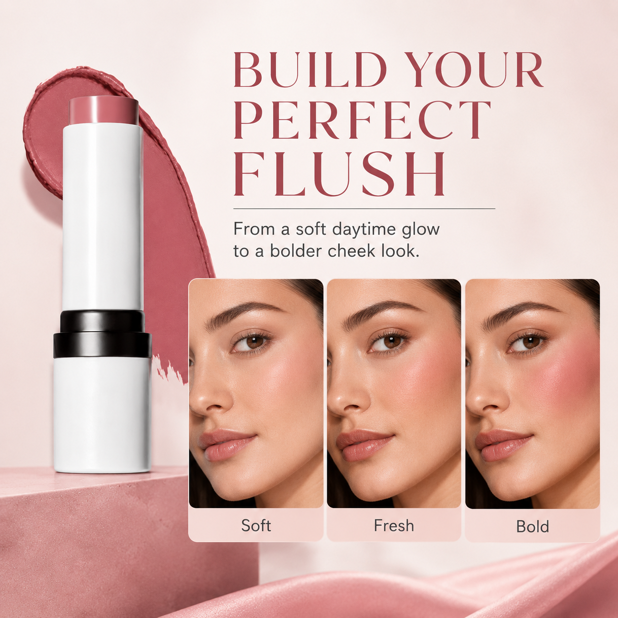 Cream Blush Stick – Blendable Natural Dewy Flush
