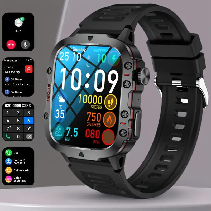 📢📢50% OFF !! ⏰Rugged Outdoor Smart Watch – 100+ Sports Modes