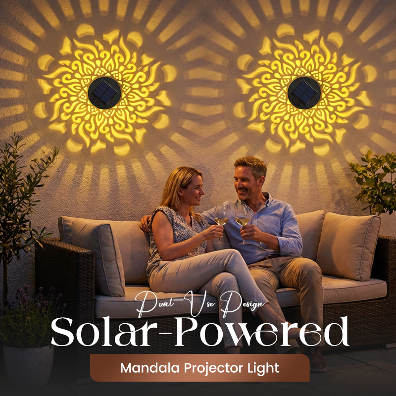 Solar Mandala Light – Stunning Pattern Projection, 2-in-1 Floor & Wall Design