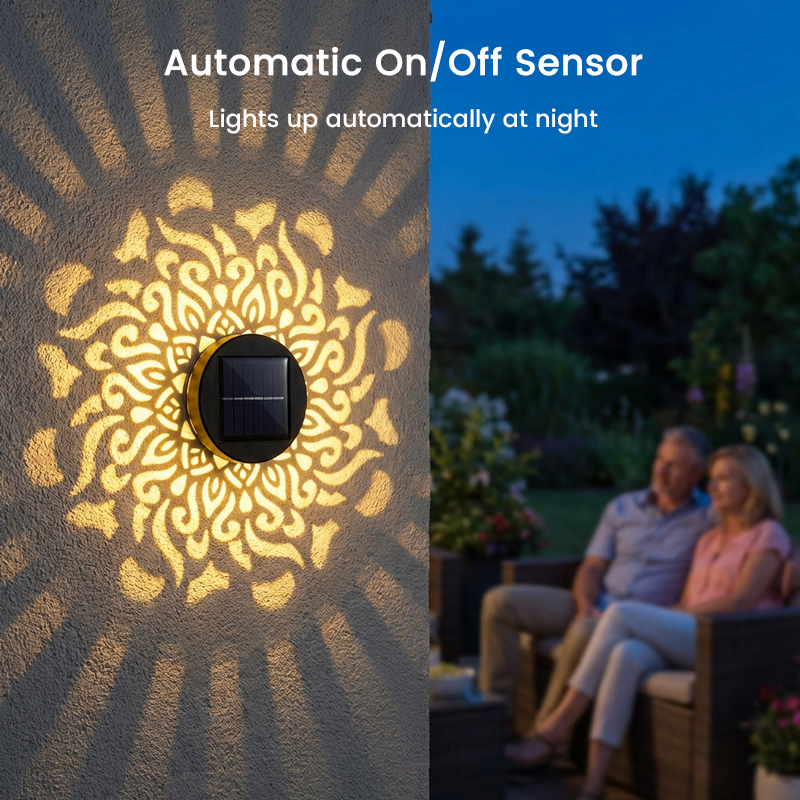 Solar Mandala Light – Stunning Pattern Projection, 2-in-1 Floor & Wall Design