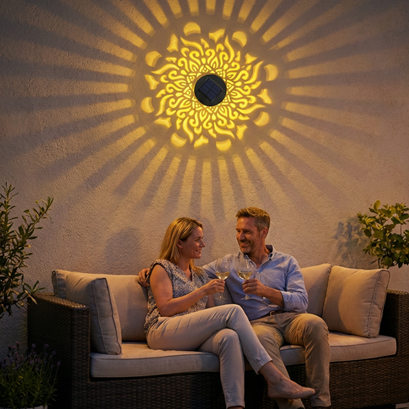 Solar Mandala Light – Stunning Pattern Projection, 2-in-1 Floor & Wall Design