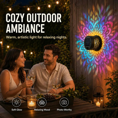 Solar Mandala Light – Stunning Pattern Projection, 2-in-1 Floor & Wall Design