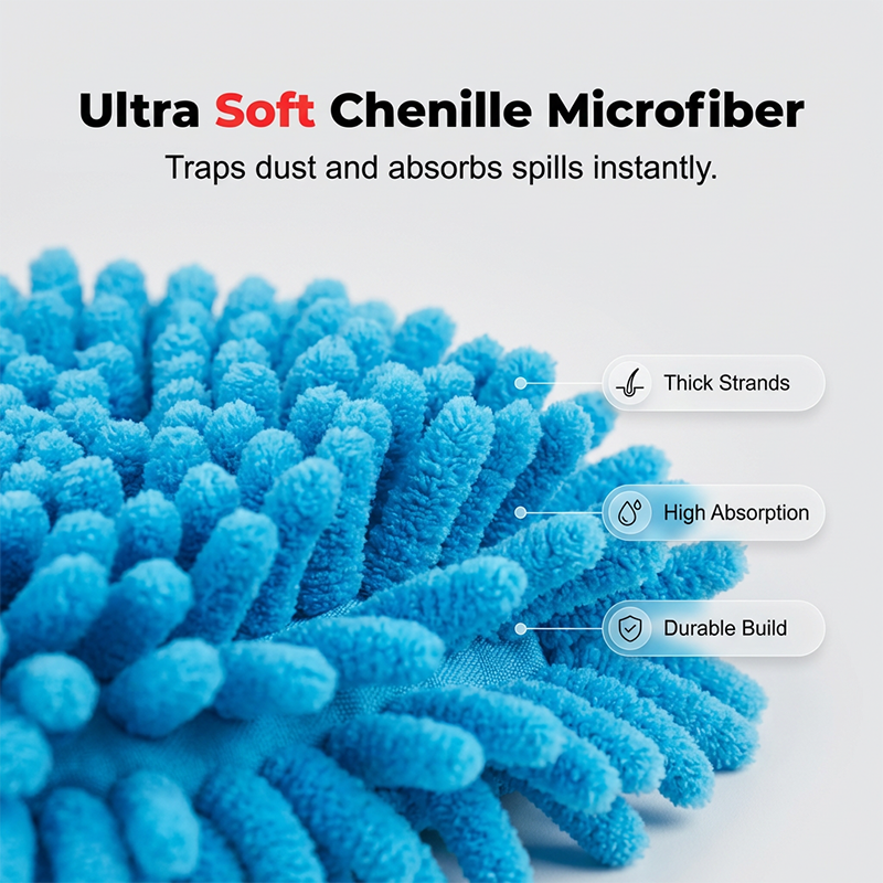 🧹 Chenille Spin Mop Head Replacement – Ultra-Absorbent Microfiber Refill Pads | Wet & Dry Use | Machine Washable | Fits Most Spin Mops ✨